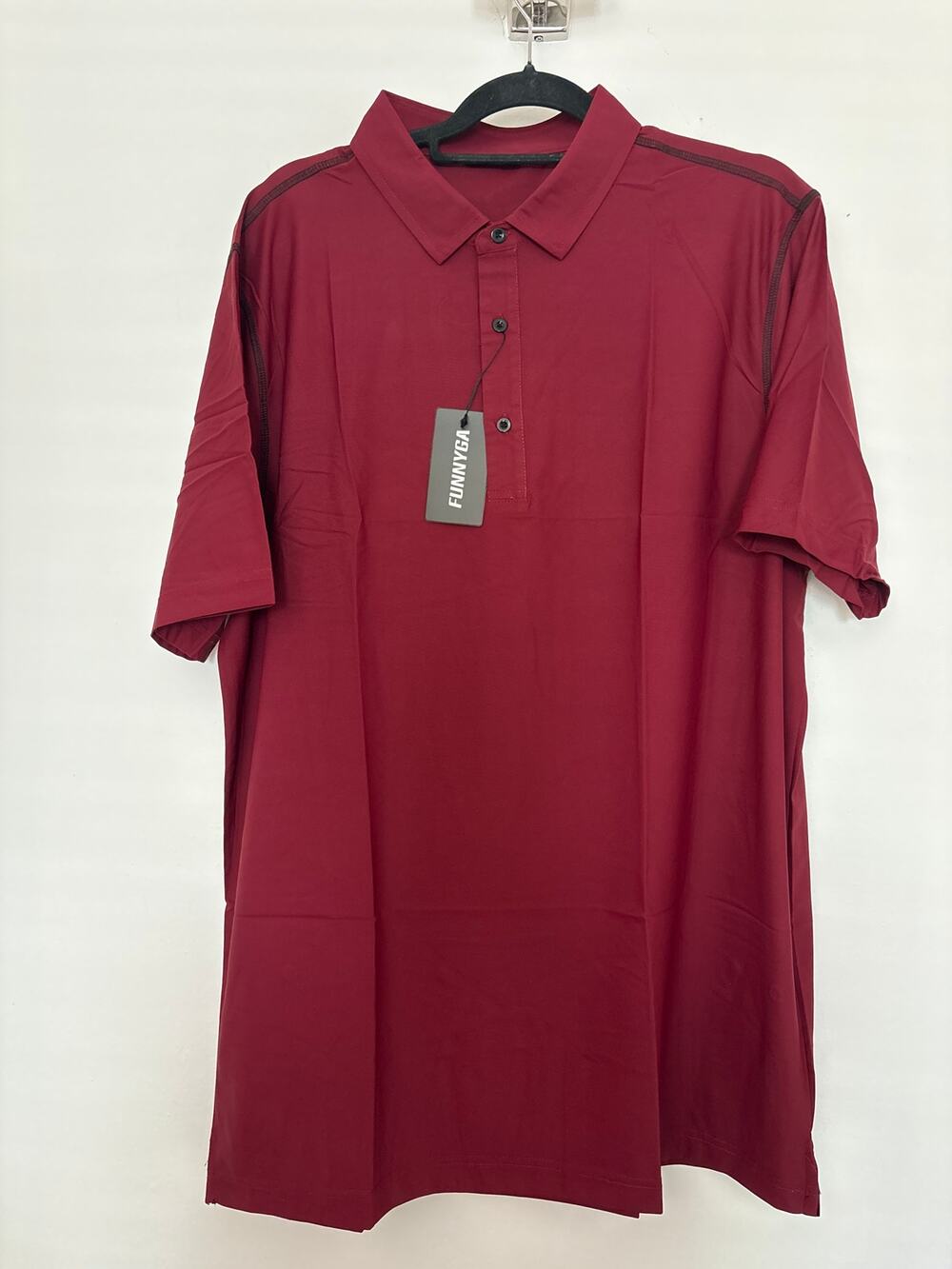 Funnyga Men's Premium Burgundy Polo Shirt XXL NWT